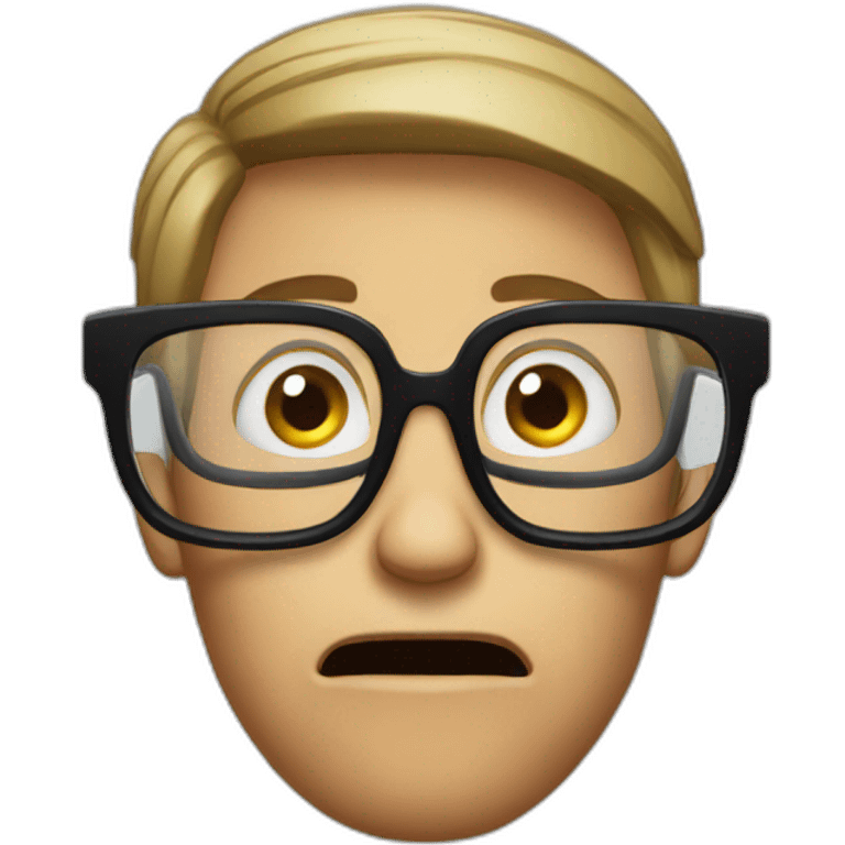 businessman with glasses is afraid emoji