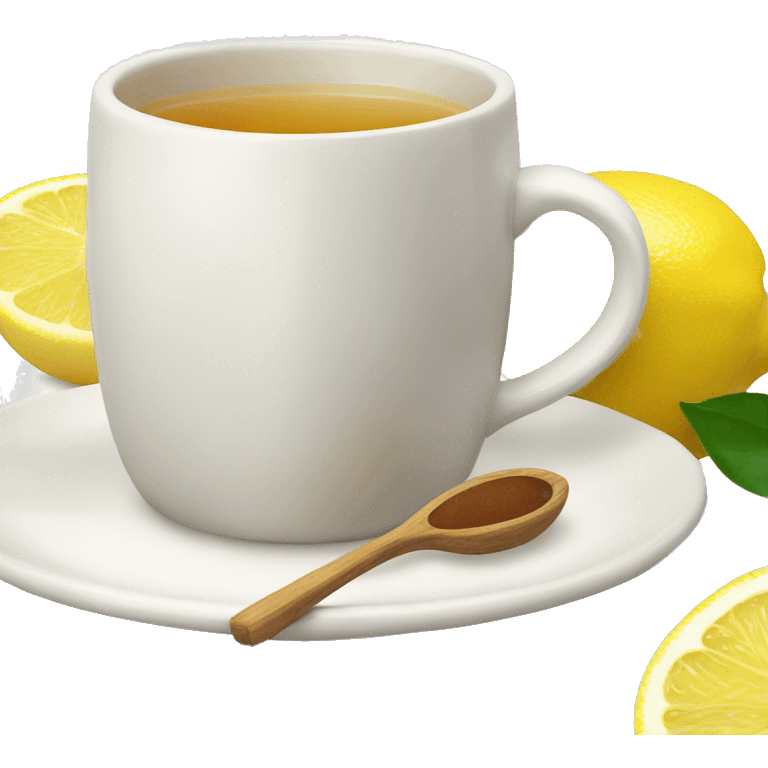 Hot winter tea with lemon and honey  emoji