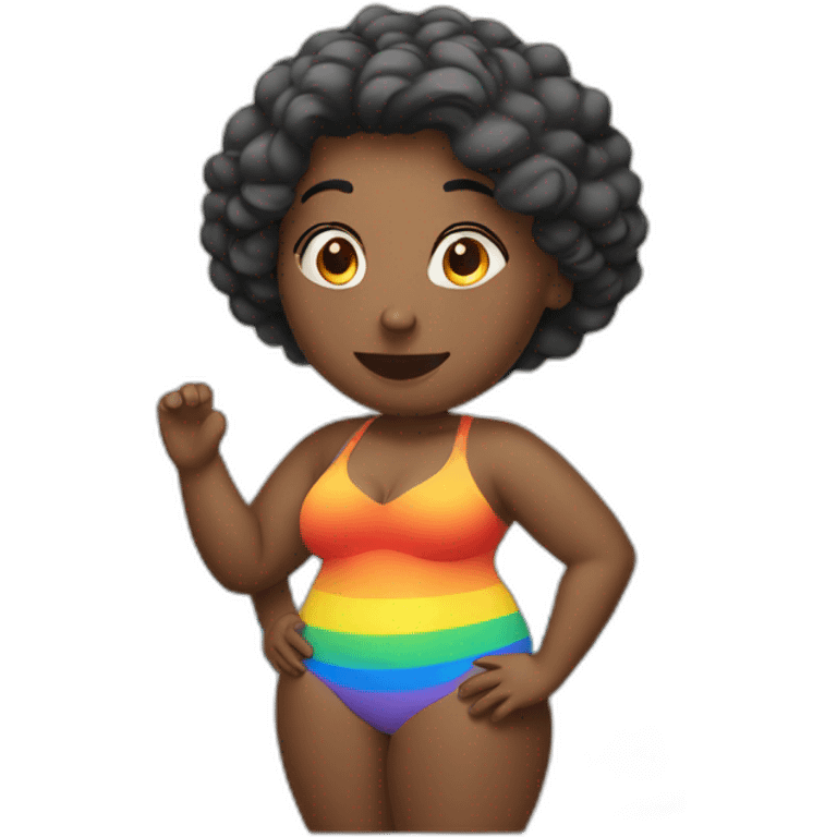 Lesbian thick woman on beach emoji