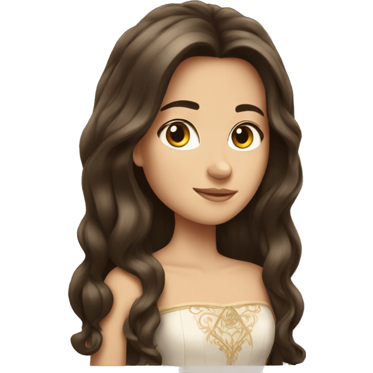 Brunette princess with long hair emoji