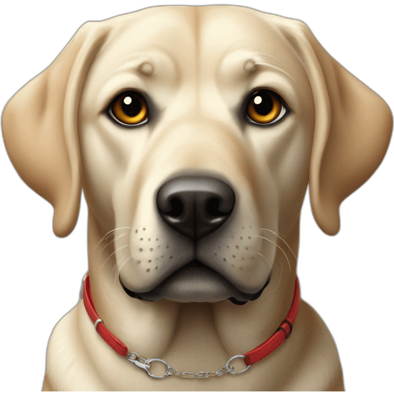 Labrador noir collier rouge emoji