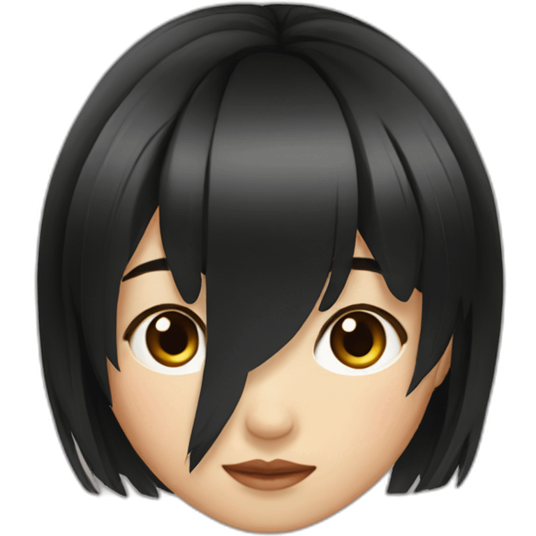 asian girl with black hair and bangs emoji