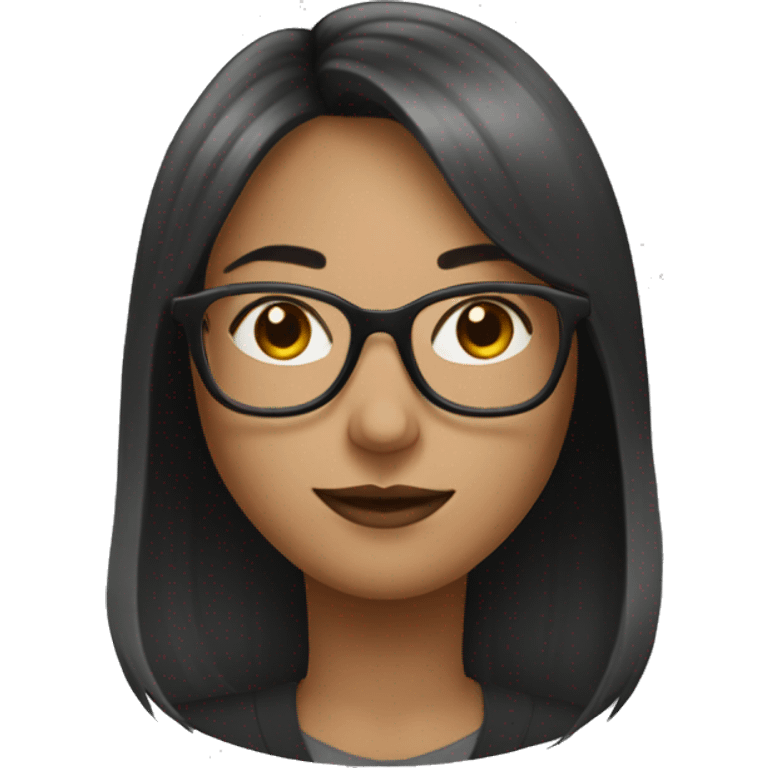 A salt and peppered blunt hair girl with glasses.  emoji