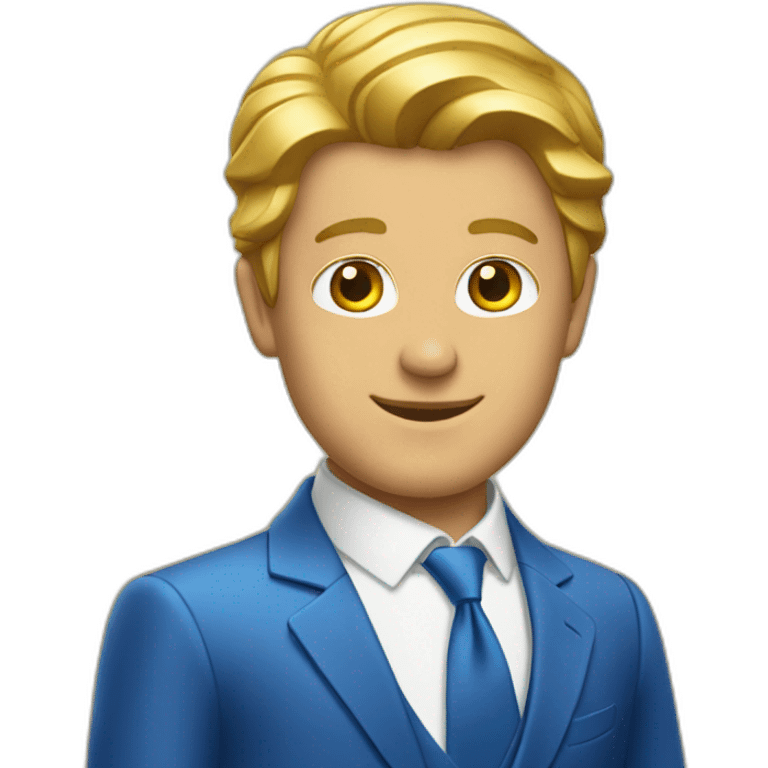 Posh-man-with-blue-suit-offering-goldbar emoji