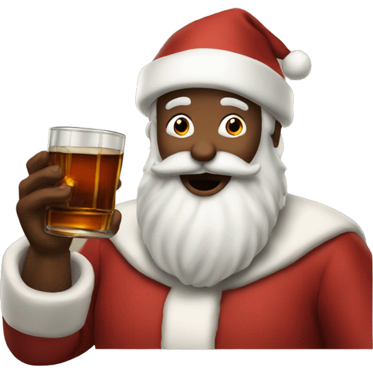 santa drinking bourbon emoji