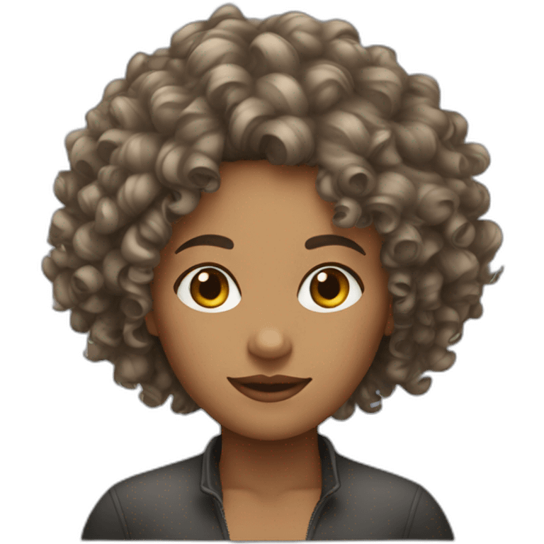 Curly hair woman emoji