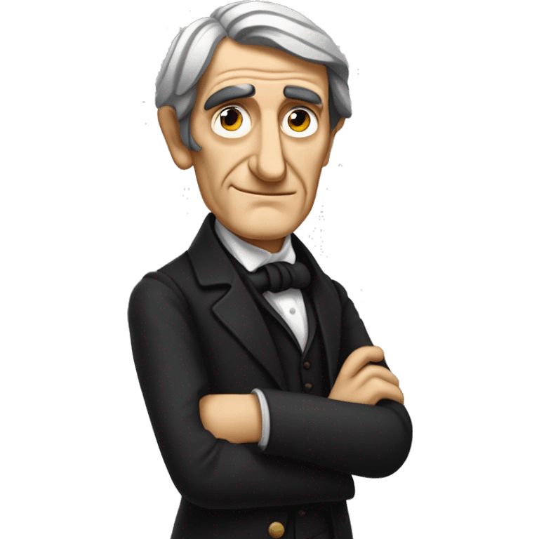 Ralph Waldo Emerson with his hand sustaining something emoji