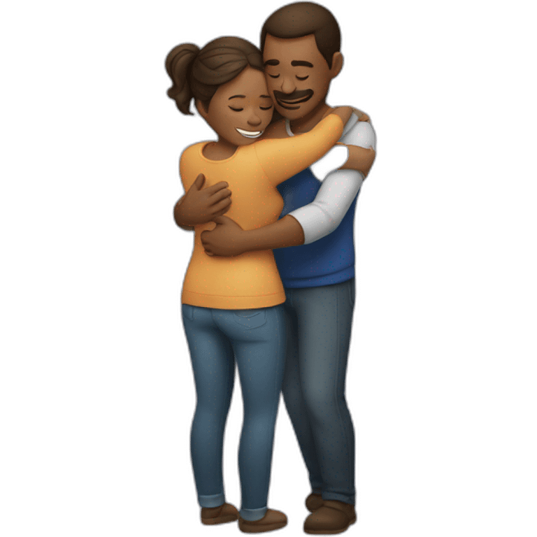 A man hugging a woman emoji