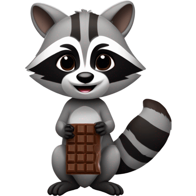 Raccoon eating chocolate  emoji