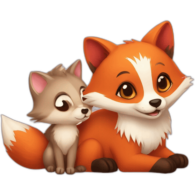 fox and ferret cute emoji