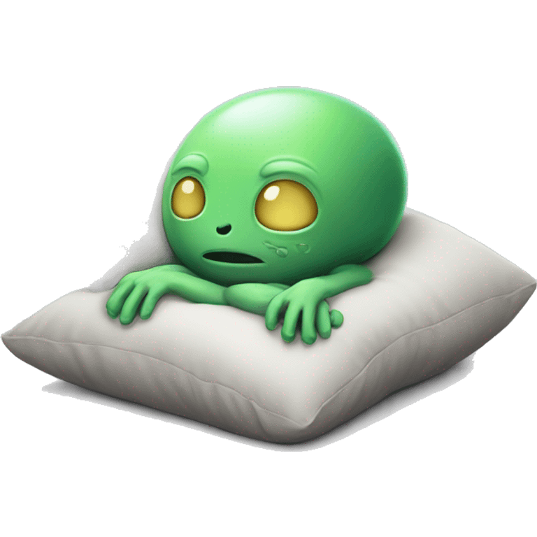 Alien is sleeping on a pillow  emoji