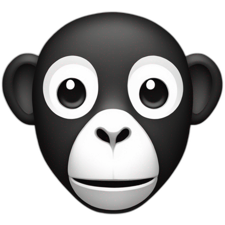 letter with a monkey's head Black and white emoji