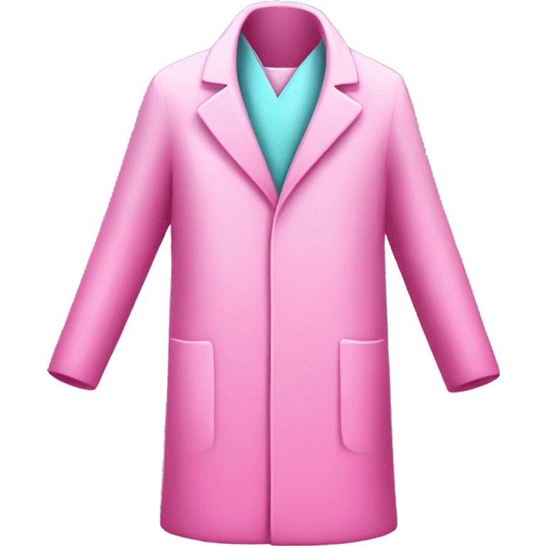 Pink medical coat with glitter emoji