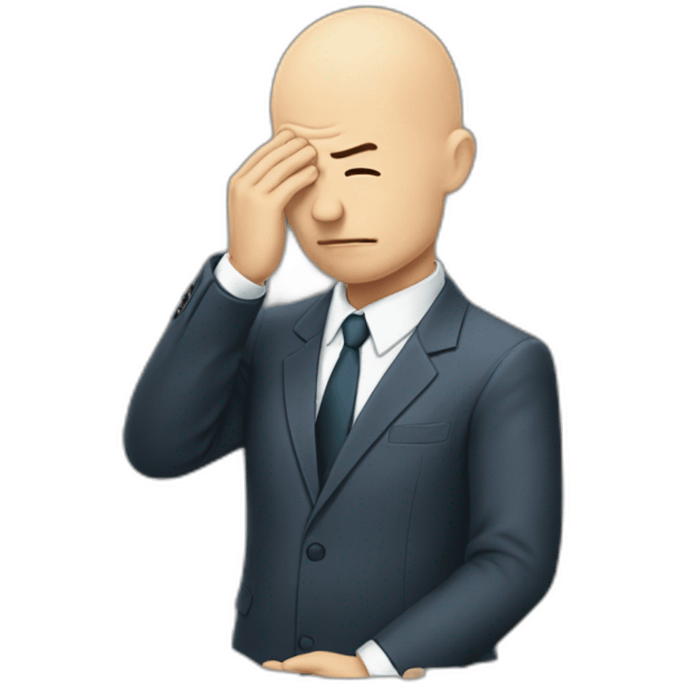  Bald facepalm in a suit emoji