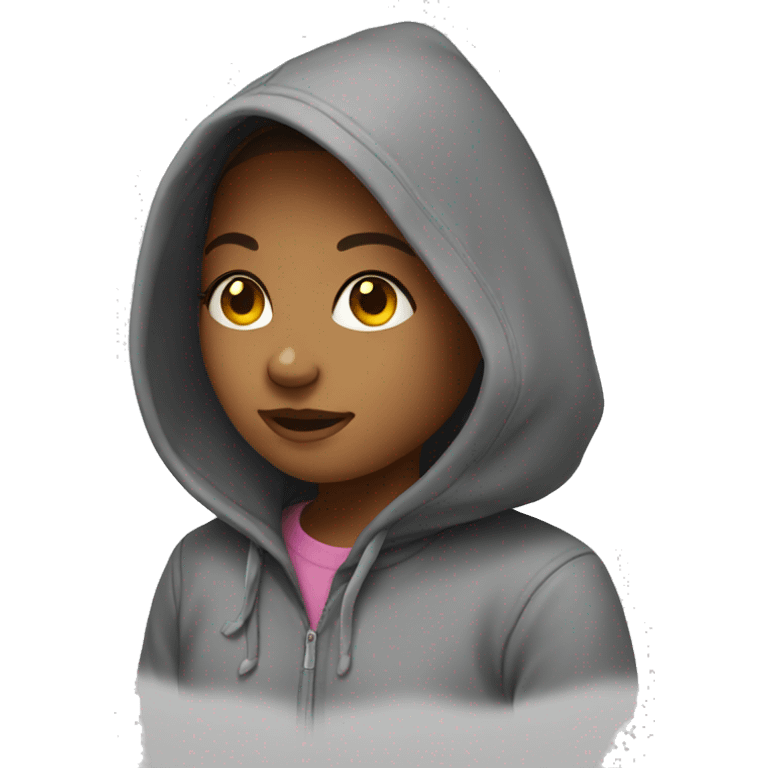 Girl wearing hoodie emoji