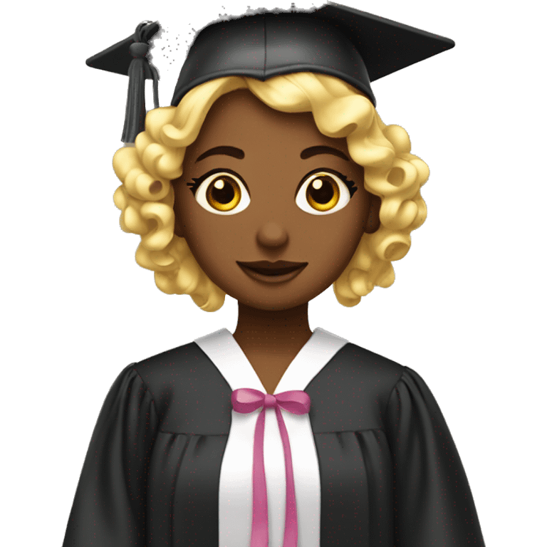 girl with curlers and graduation dress emoji