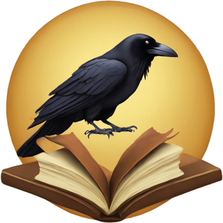 Raven on a book emoji