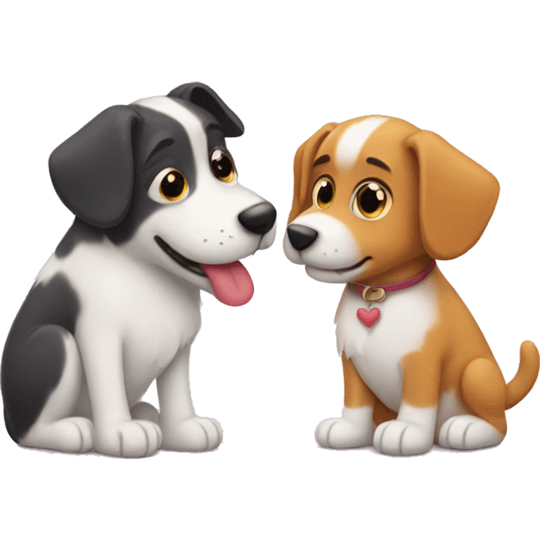 dog and cat in love emoji