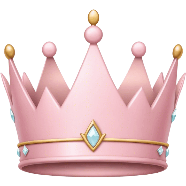 White and pastel pink crown emoji