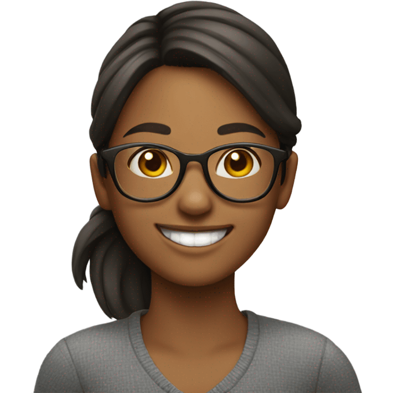 smiling girl in glasses emoji