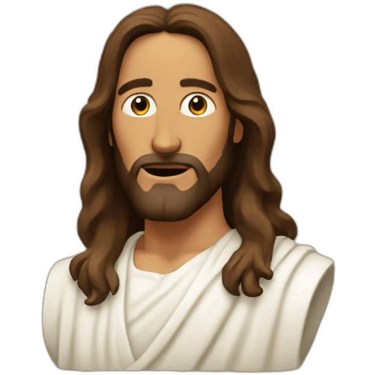 Jesus but with a raptor head emoji