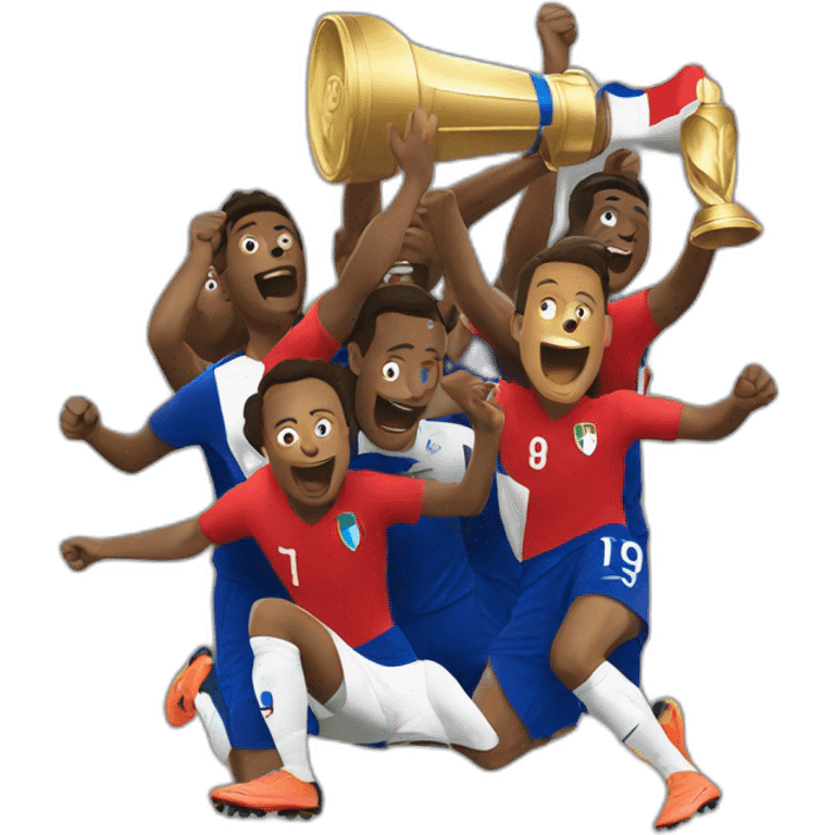 French soccer team win the World Cup  emoji