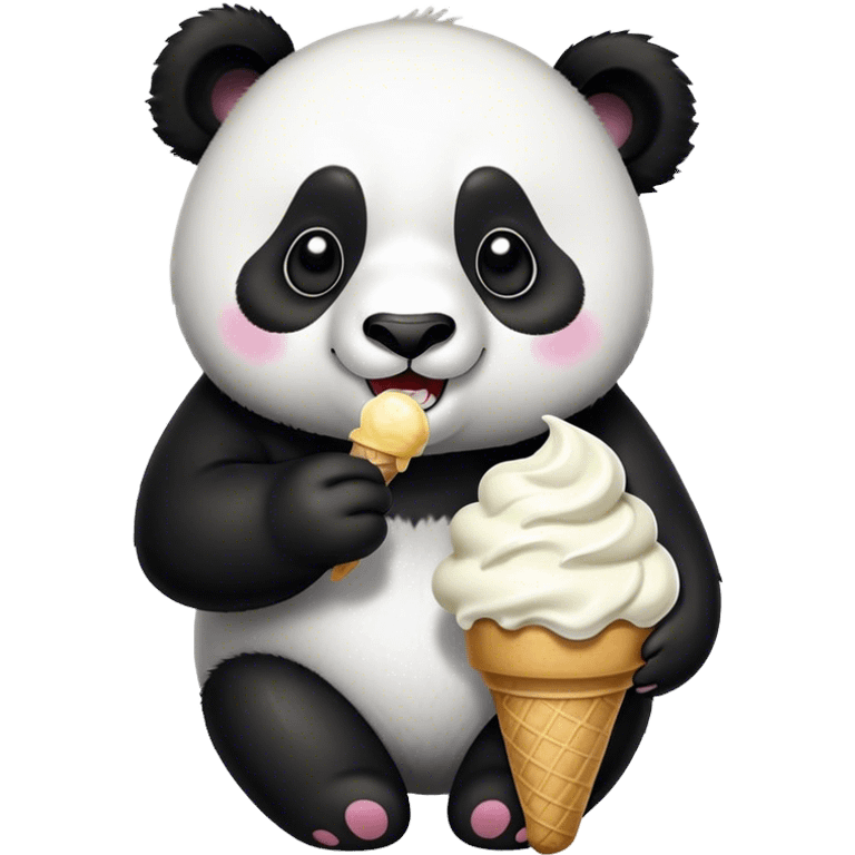 Panda eating ice cream emoji