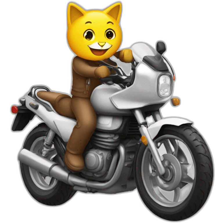 Un chat sur une moto emoji