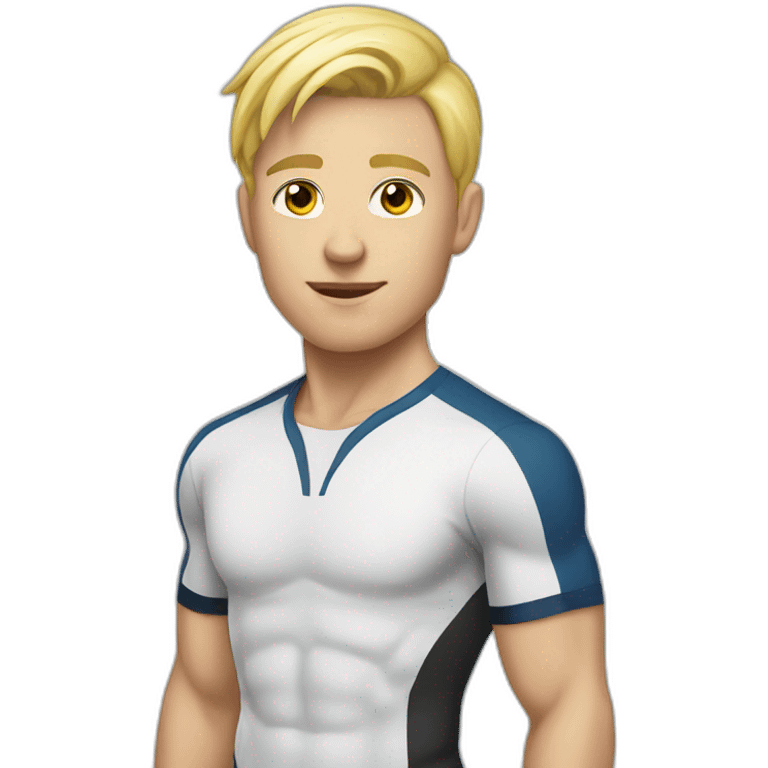 Athletic blonde gay boy emoji