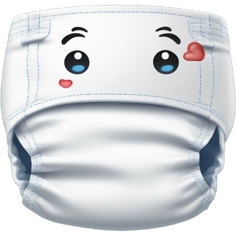 Plastic backed medical diaper big used on emoji