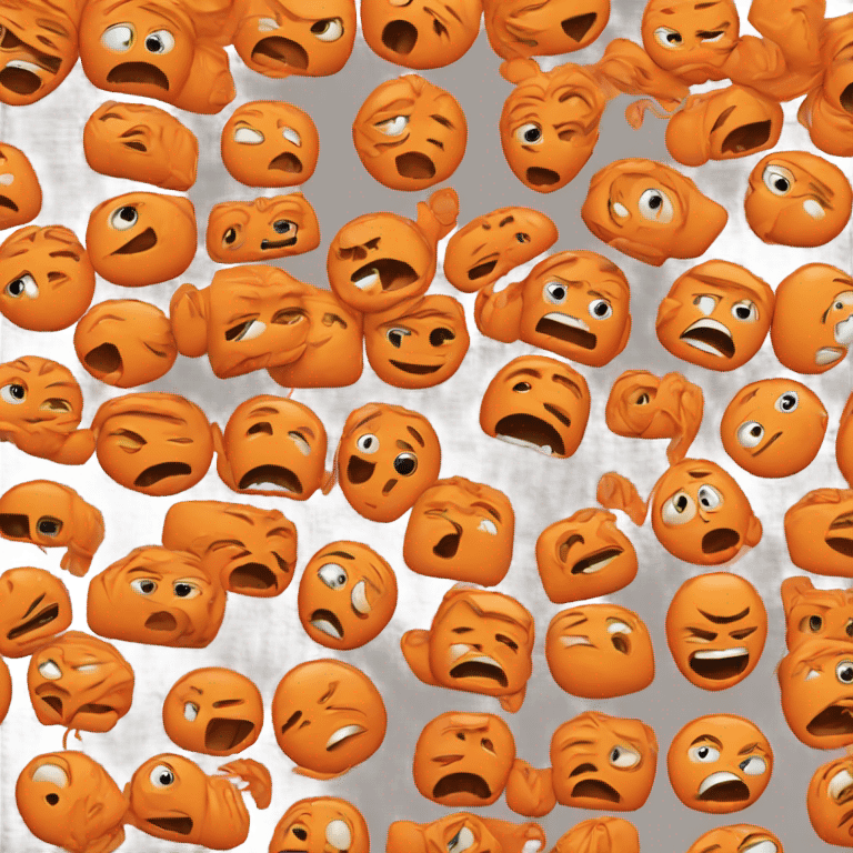 Orange smartphone upset emoji