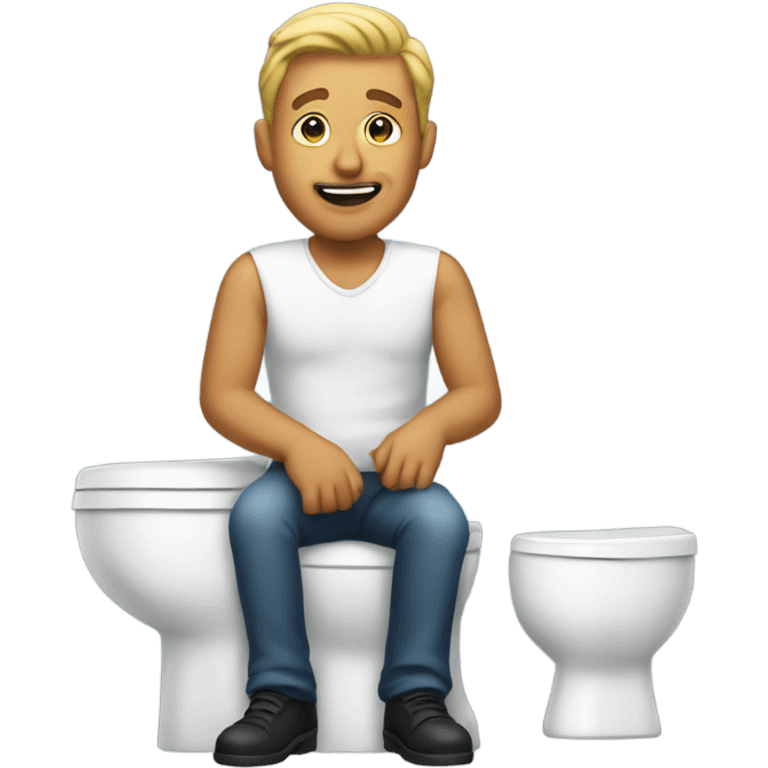 Man with toilet emoji