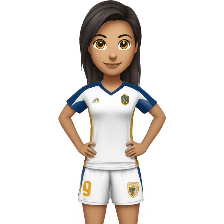 Mulher morena escuro cabelo amarrado atrás da cabeça com uniforme juiz futsal  emoji