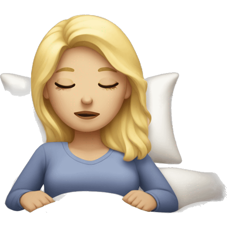 Blonde girl sleeping emoji