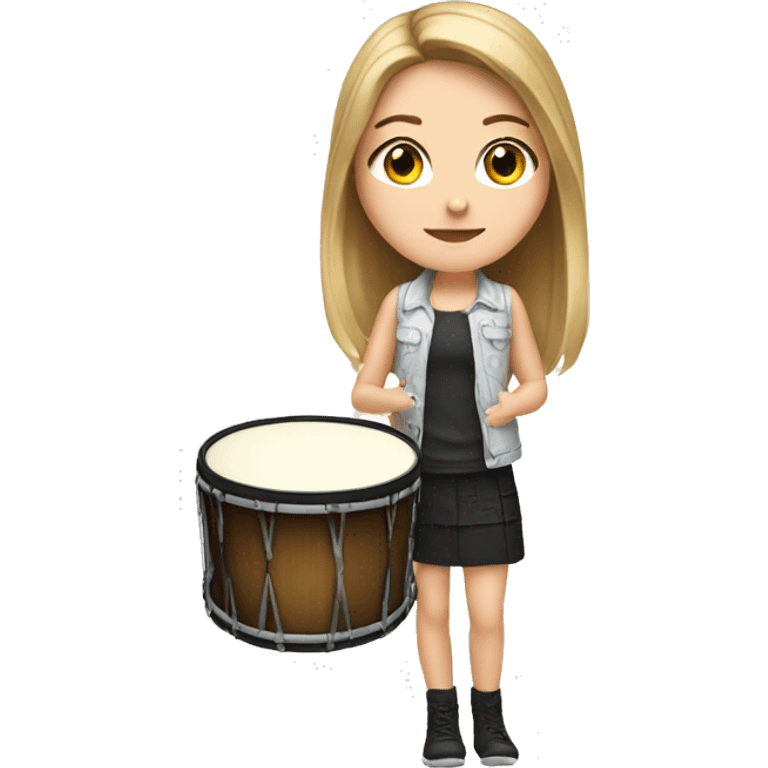 White girl with drum  emoji