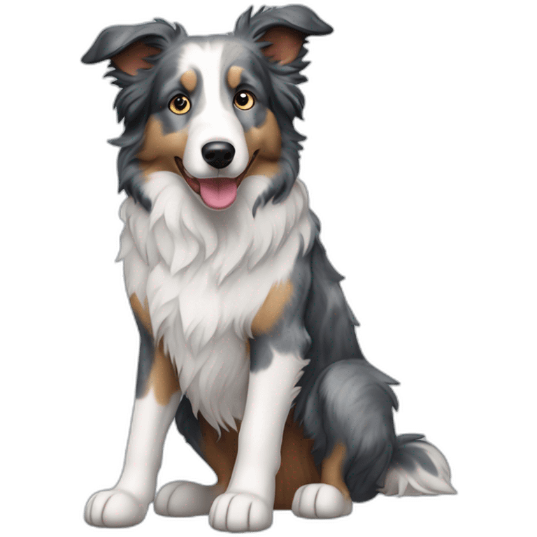 Blue merle border collie sheepdog mix emoji