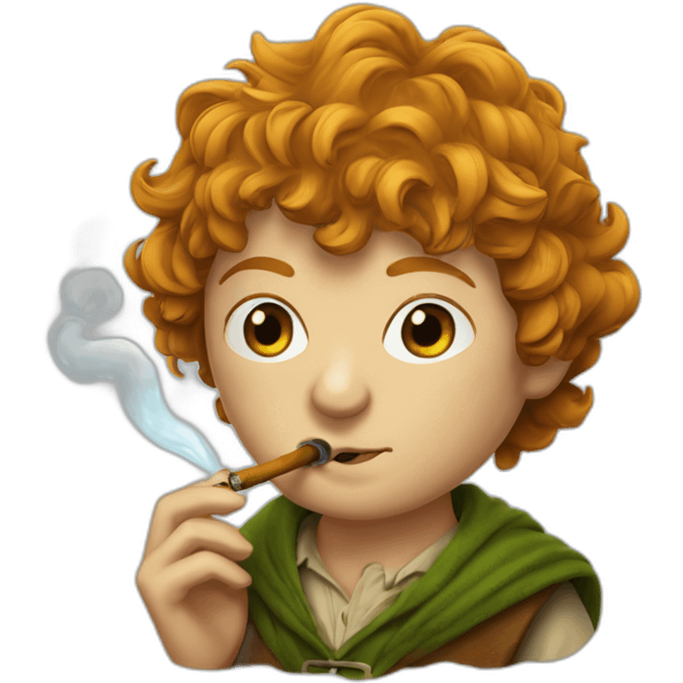 Samwise Gamgee smoking from a water pipe emoji