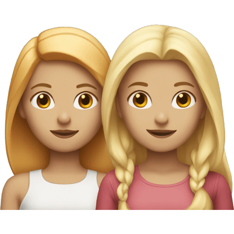 "Two girls, one with blonde hair and the other with red hair." emoji