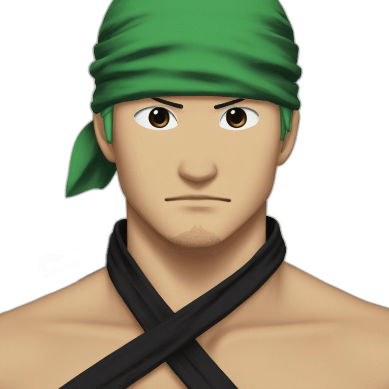 Zoro face and à black bandana emoji