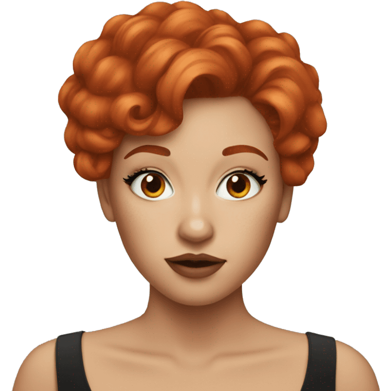 redhead girl with makeup emoji