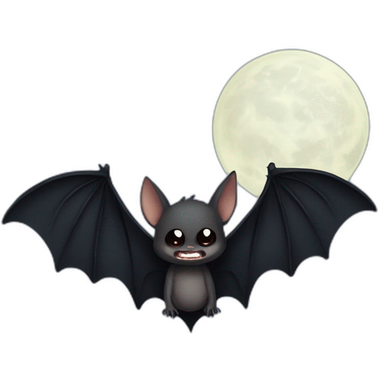 dark baby bat wings in front of full moon emoji