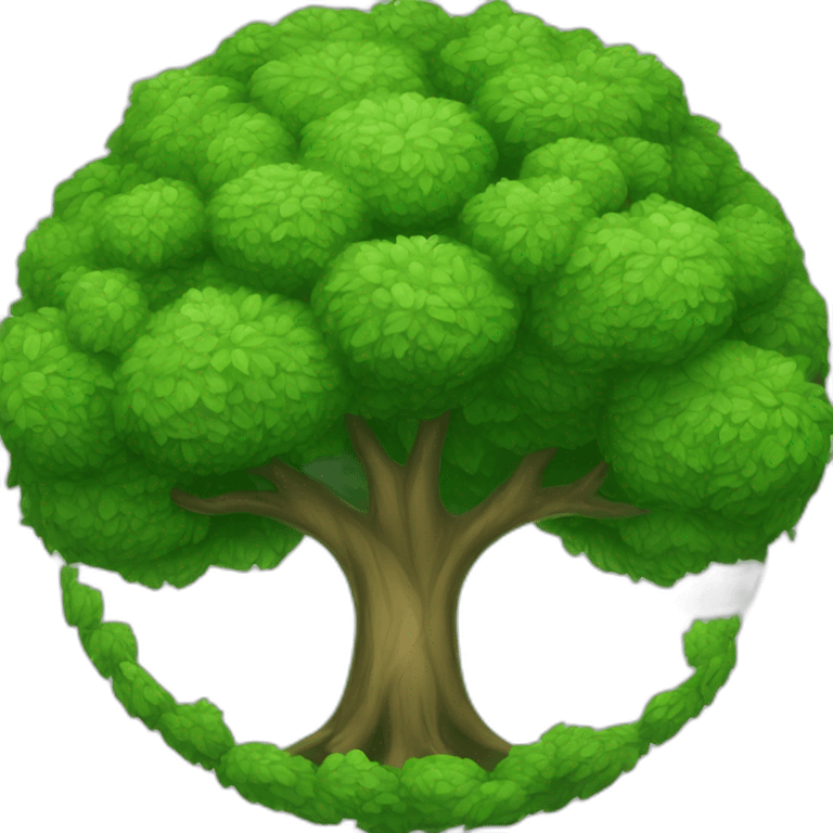 Round green tree emoji