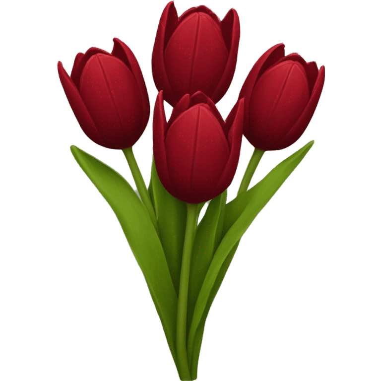 Dark red tulip bouquet  emoji