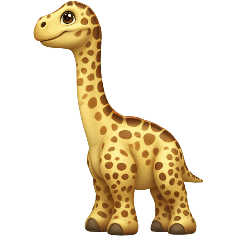 Cute animated baby brachiosaurus with spots of a giraffe  emoji