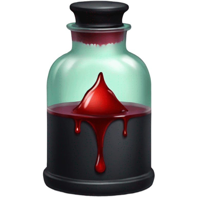 a stylish potion bottle with blood and a gothic lid, perfect for a vampire girl theme." emoji