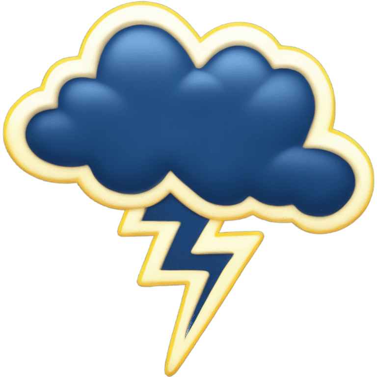 lightning from a dark blue cloud emoji