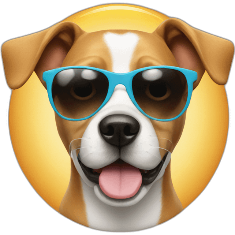 a dog wearing a sun glasses emoji