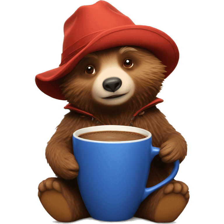 Paddington with a cup of cocoa emoji