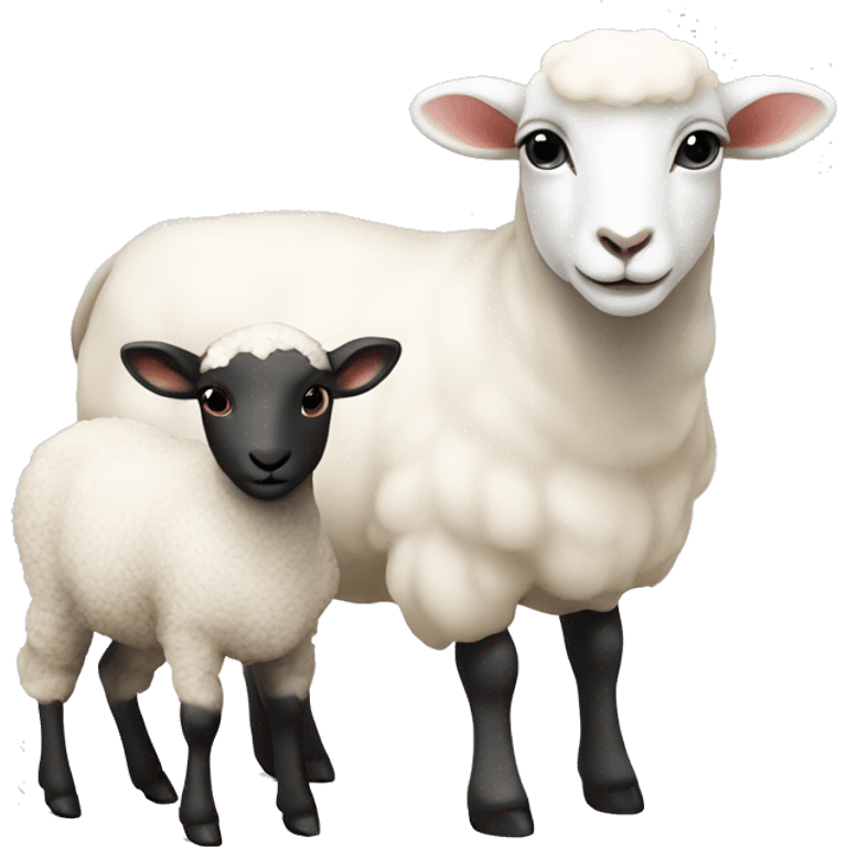 White Ewe and white ram lamb emoji