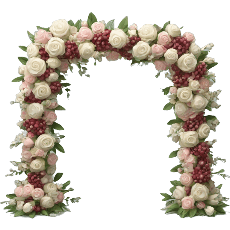 Wedding floral arch made with cherry emoji